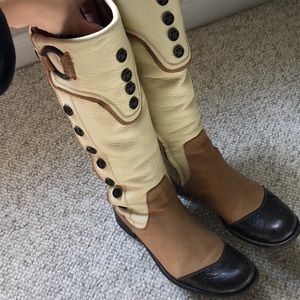 Multi-color leather boots